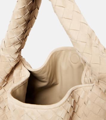 Hop Large Intrecciato suede shoulder bag | Bottega Veneta
