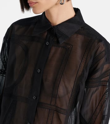 Embroidered cotton and silk voile shirt | Toteme