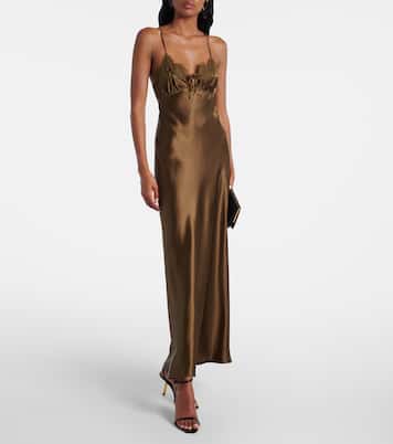 Slipdress aus Seidensatin mit Spitze | Saint Laurent