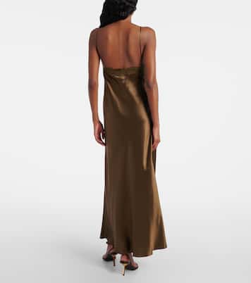 Slipdress aus Seidensatin mit Spitze | Saint Laurent
