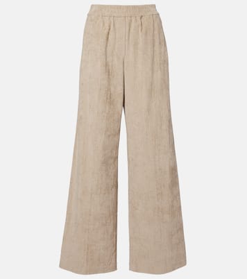 High-rise cotton corduroy wide-leg pants | Brunello Cucinelli