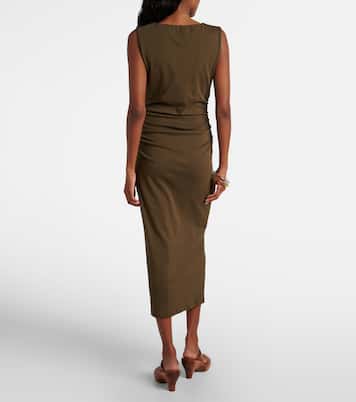 Charissa ruched cotton-blend midi dress | Veronica Beard