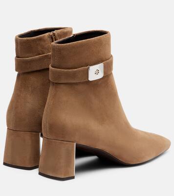 Ankle Boots Georgia T Monogram aus Veloursleder | Tory Burch