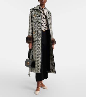 Cappotto VGold in misto lana con shearling | Valentino