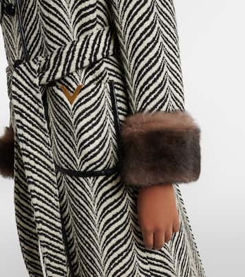 Cappotto VGold in misto lana con shearling | Valentino