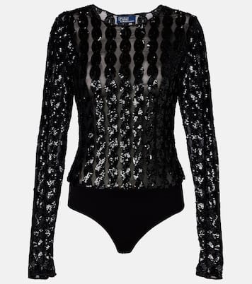 Sequined mesh and jersey bodysuit | Polo Ralph Lauren