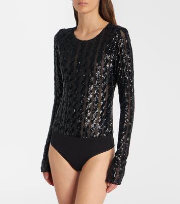 Sequined mesh and jersey bodysuit | Polo Ralph Lauren