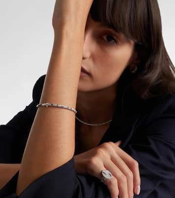 Jonc Zèbre 9kt white gold bracelet with diamonds  | Yvonne Léon