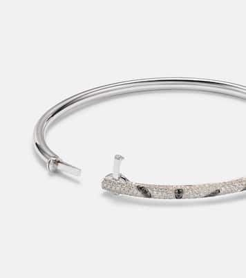 Jonc Zèbre 9kt white gold bracelet with diamonds  | Yvonne Léon