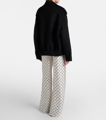 Horsebit silk twill wide-leg pants | Gucci