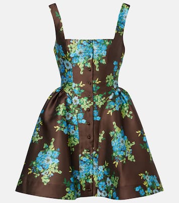 Floral peplum satin minidress | Alémais