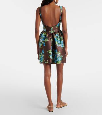 Floral peplum satin minidress | Alémais