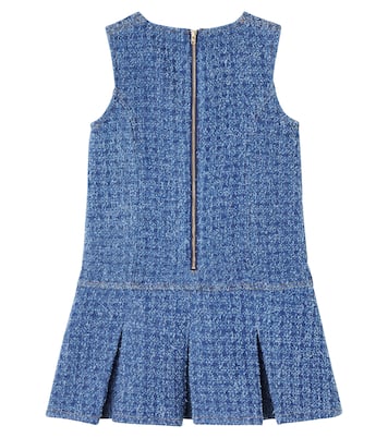 Pleated denim dress | Self-Portrait Kids