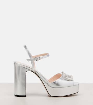 VLogo crystal-embellished leather sandals | Valentino Garavani