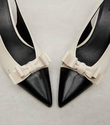 Alba 75 bow-detail leather slingback pumps | Chloé