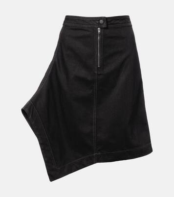Asymmetric denim midi skirt | Lemaire