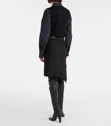 Asymmetric denim midi skirt | Lemaire