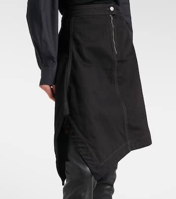Asymmetric denim midi skirt | Lemaire