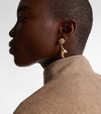 Multi Sea Life Clam Shell 14kt gold (585/1000) drop earrings with diamonds | Sydney Evan