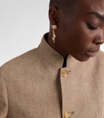 Multi Sea Life Clam Shell 14kt gold (585/1000) drop earrings with diamonds | Sydney Evan