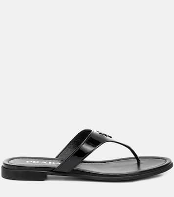 Tongs en cuir verni | Prada