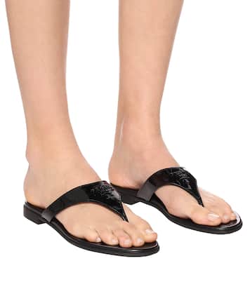 Tongs en cuir verni | Prada