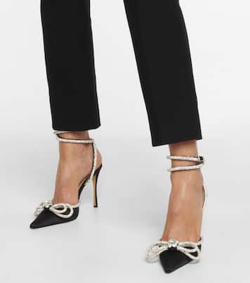 Verzierte Pumps Double Bow aus Satin | Mach & Mach