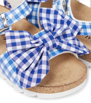 Bow-trimmed checked sandals | Monnalisa