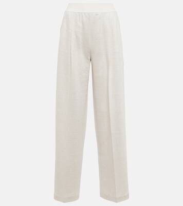High-rise linen straight pants | Loro Piana