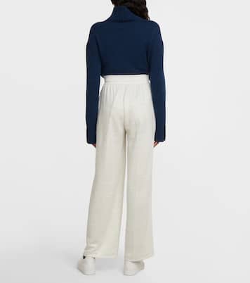 High-rise linen straight pants | Loro Piana