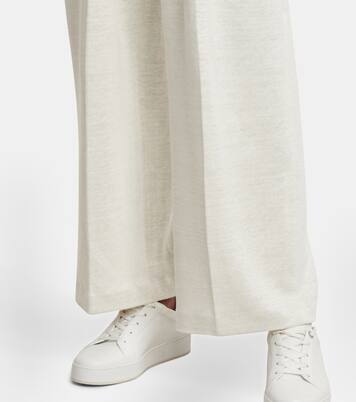 High-rise linen straight pants | Loro Piana