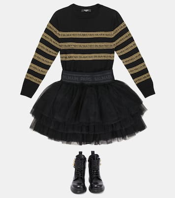 Pulloverkleid mit Tüll | Balmain Kids