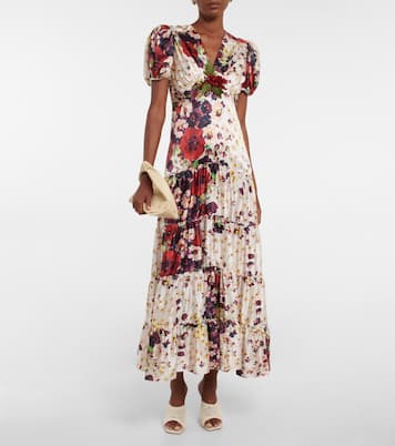 Robe longue en soie à fleurs | Rodarte