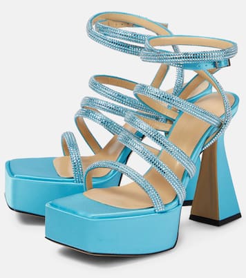 Sydney embellished satin platform sandals | Mach & Mach