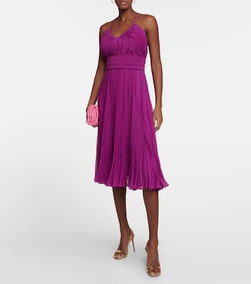 Clarino pleated georgette midi dress | Max Mara