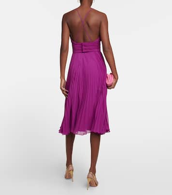 Clarino pleated georgette midi dress | Max Mara