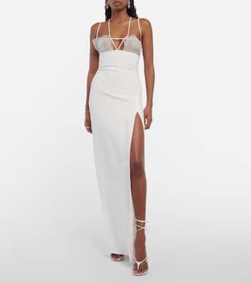 Bridal cutout crêpe gown | Nensi Dojaka