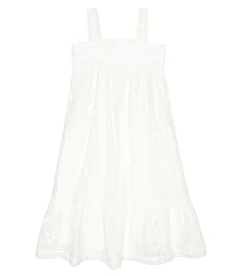 Embroidered cotton voile dress | Chloé Kids