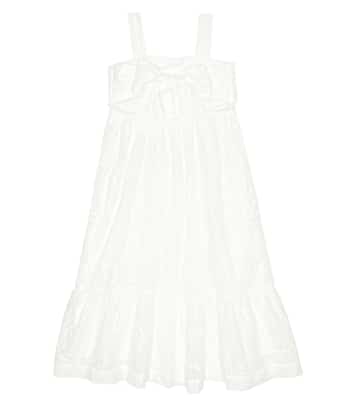 Embroidered cotton voile dress | Chloé Kids