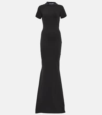 Vestido largo en mezcla de algodón | Balenciaga