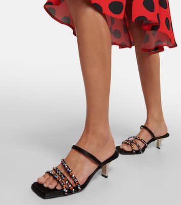 Melrose crystal-embellished satin mules | Marni