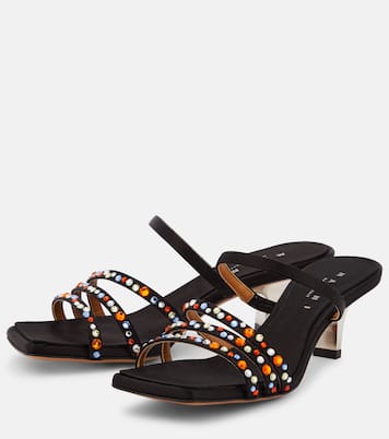 Melrose crystal-embellished satin mules | Marni