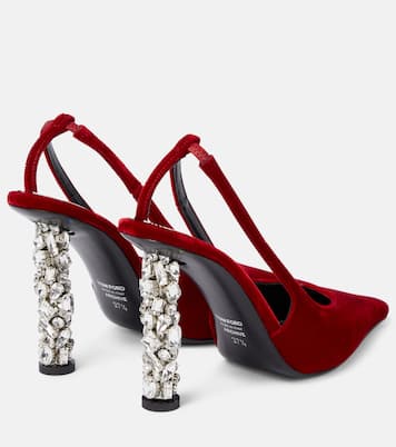 Verzierte Slingback-Pumps aus Samt | Tom Ford