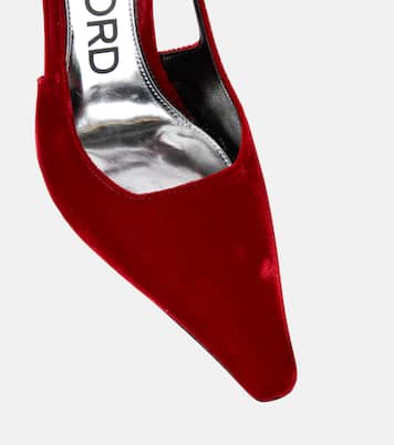 Verzierte Slingback-Pumps aus Samt | Tom Ford