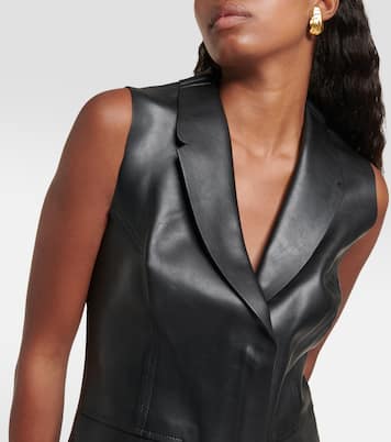 Faux leather vest | Norma Kamali