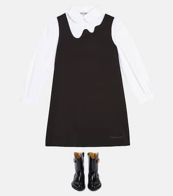 Logo patent leather cowboy boots | Moschino Kids