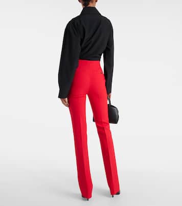 Pantaloni regular in lana vergine a vita alta | Ferragamo