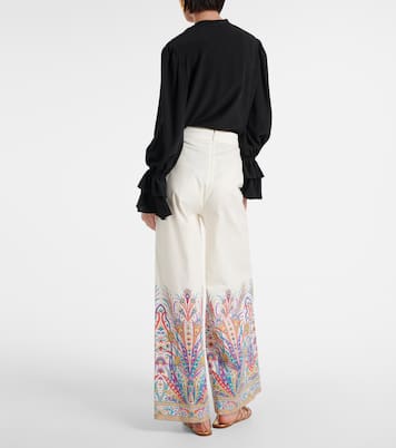 Pantaloni a gamba larga in misto cotone con stampa | Etro