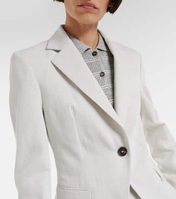 Blazer in cotone e lino | Brunello Cucinelli