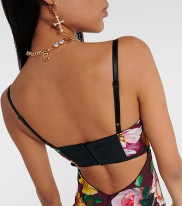 Floral silk-blend bustier midi dress | Dolce&Gabbana